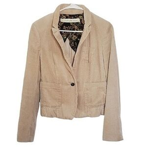 7144 * Daughters Of The Liberation Anthropologie Corduroy Blazer Tan Size 2